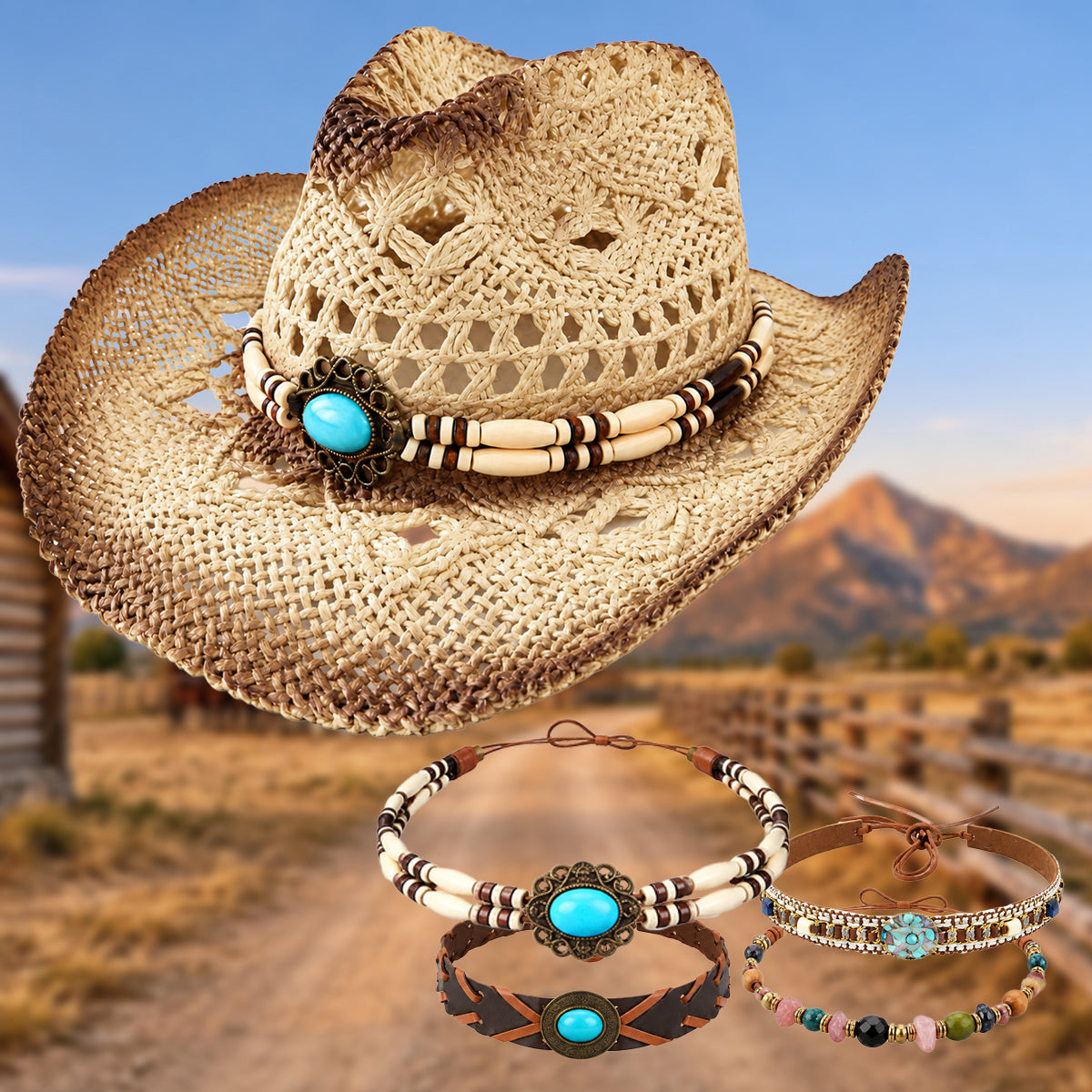 Hollow Straw Outdoor Casual Western Style Hat