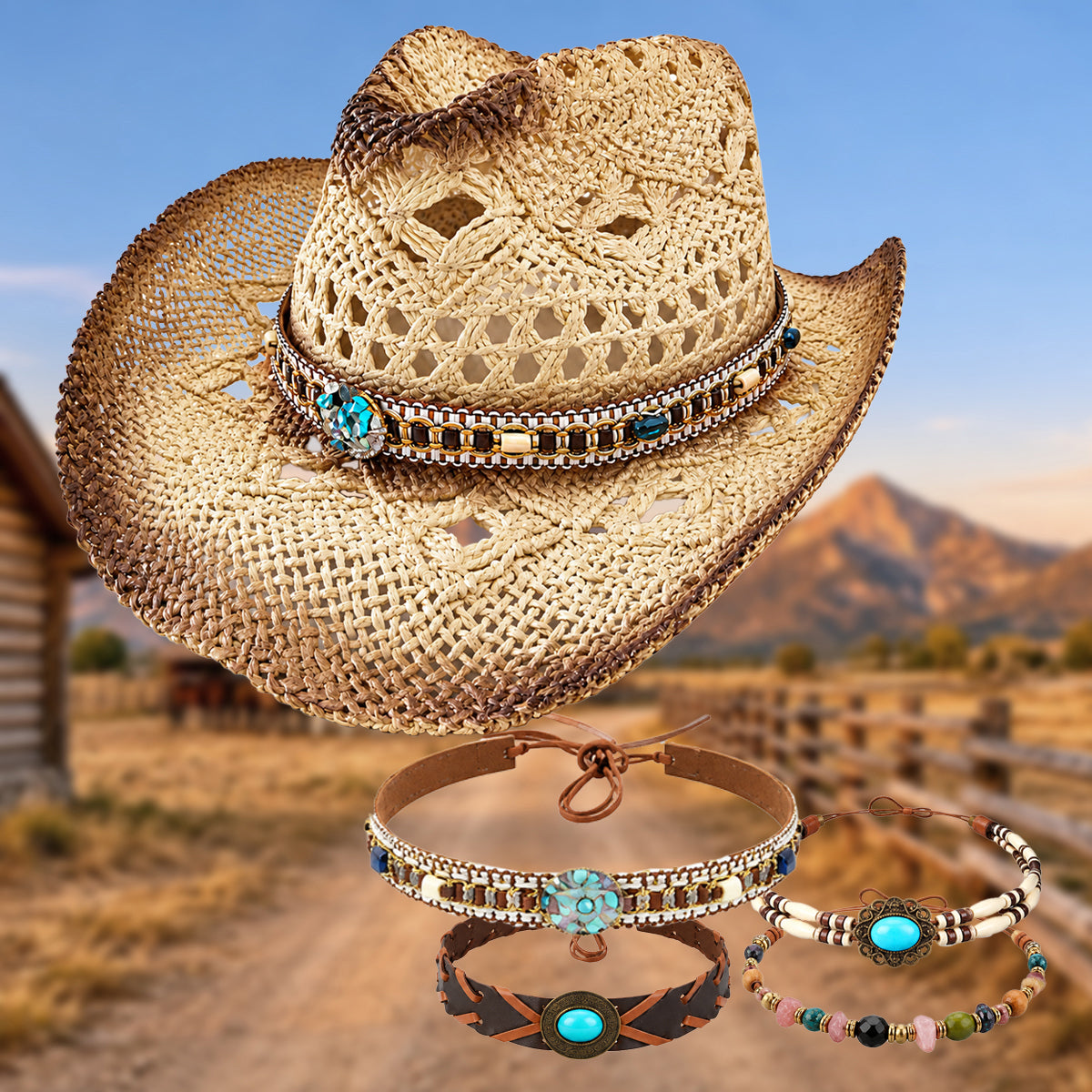 Hollow Straw Outdoor Casual Western Style Hat