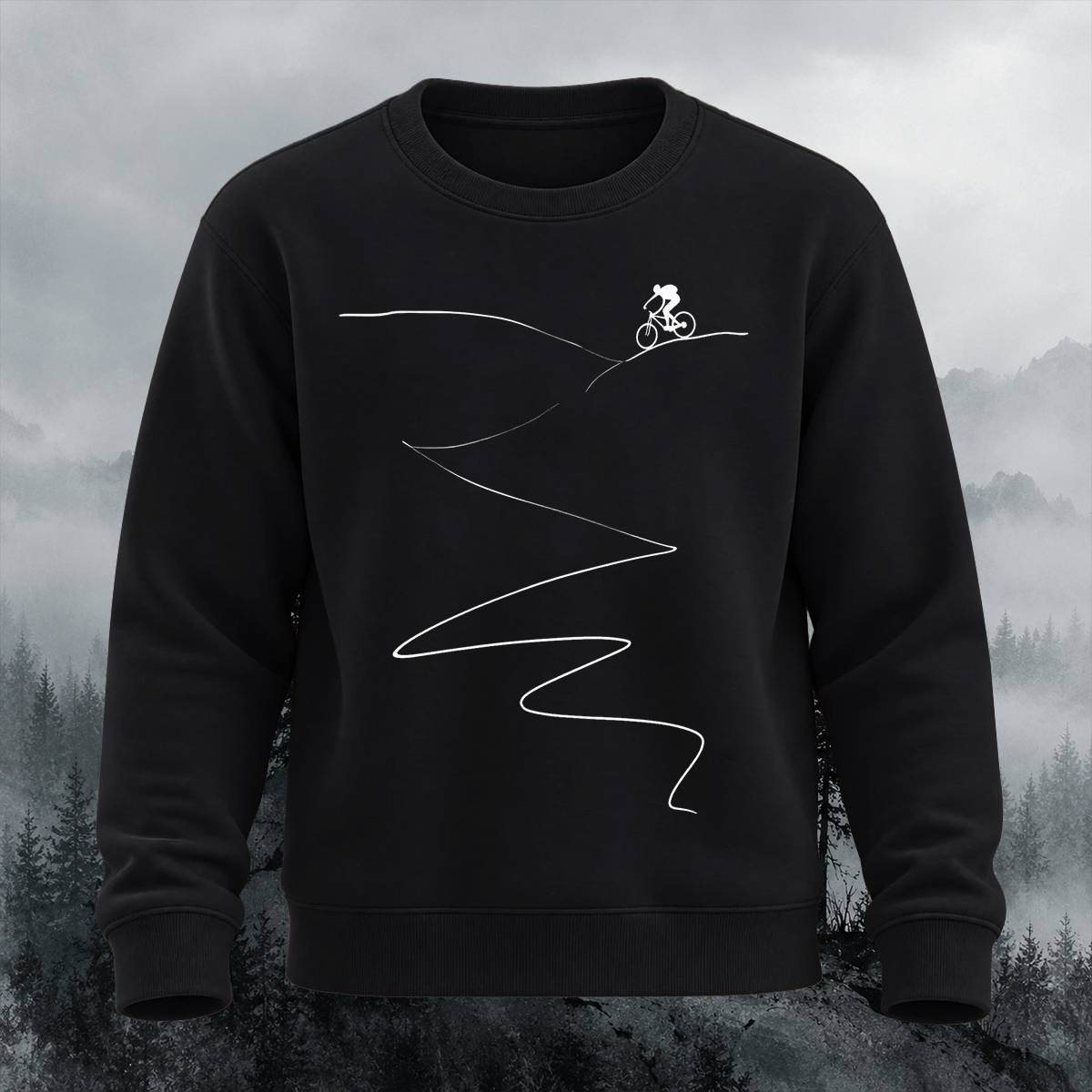 Minimal Downhill Mountain Bike Casual Crewneck Sweatshirt