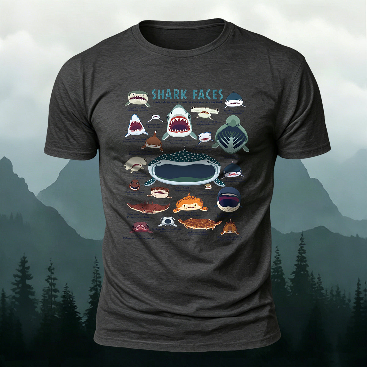 プレミアムコットン ファン オーシャン アニマル グラフィック カジュアルTシャツ