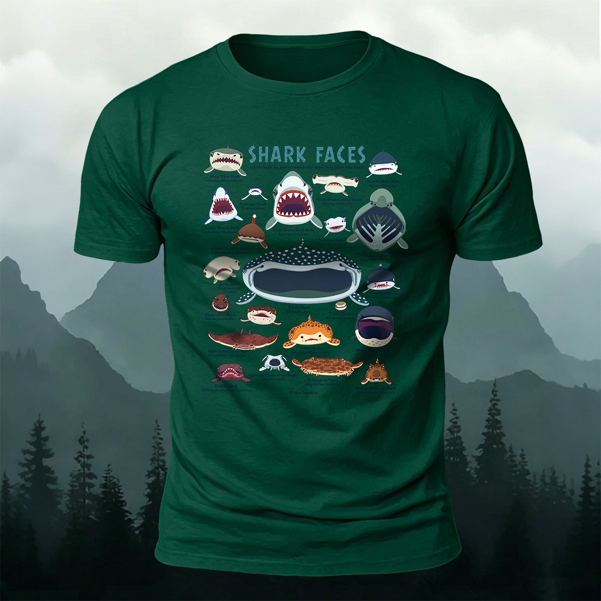 プレミアムコットン ファン オーシャン アニマル グラフィック カジュアルTシャツ