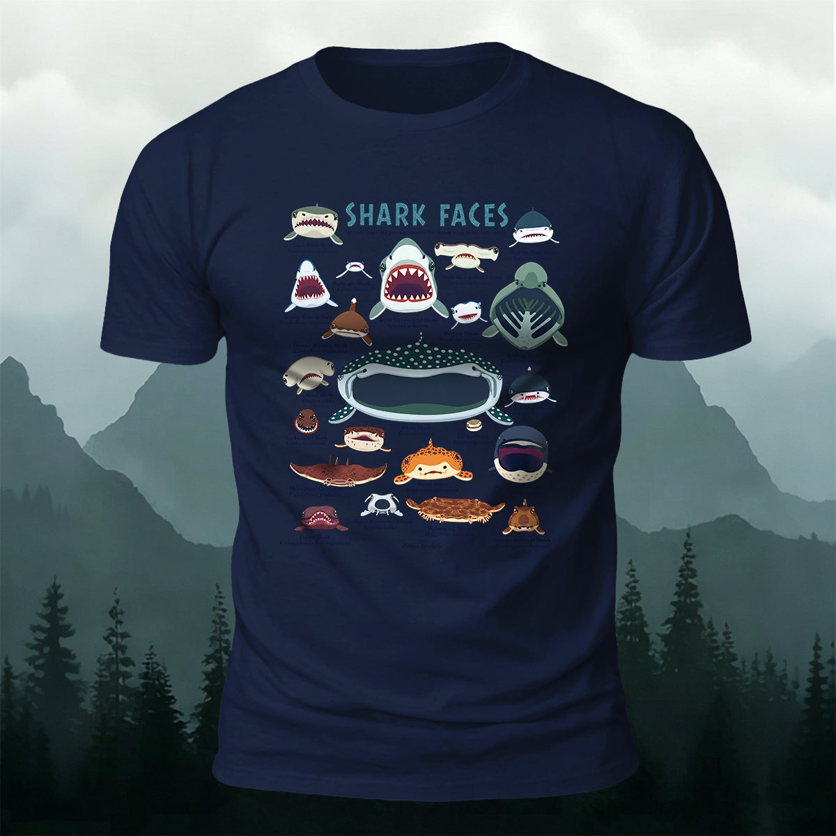 プレミアムコットン ファン オーシャン アニマル グラフィック カジュアルTシャツ