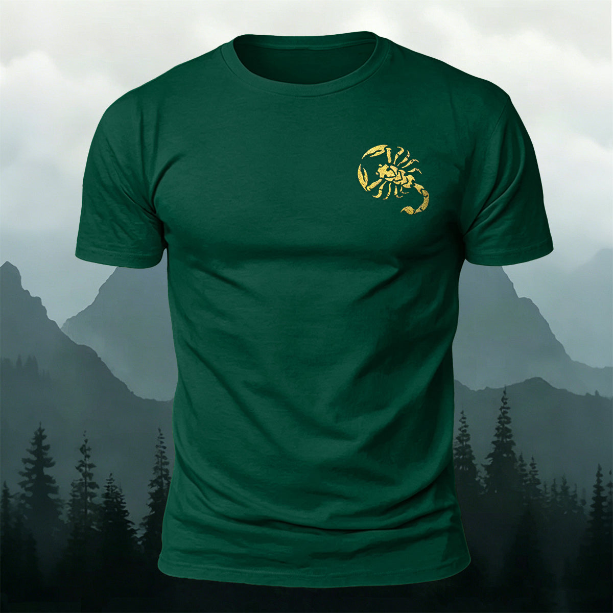 Premium Cotton Minimalist Scorpion Print Casual Tee