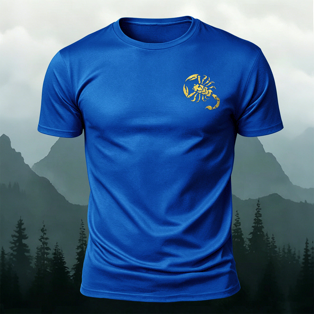 Premium Cotton Minimalist Scorpion Print Casual Tee