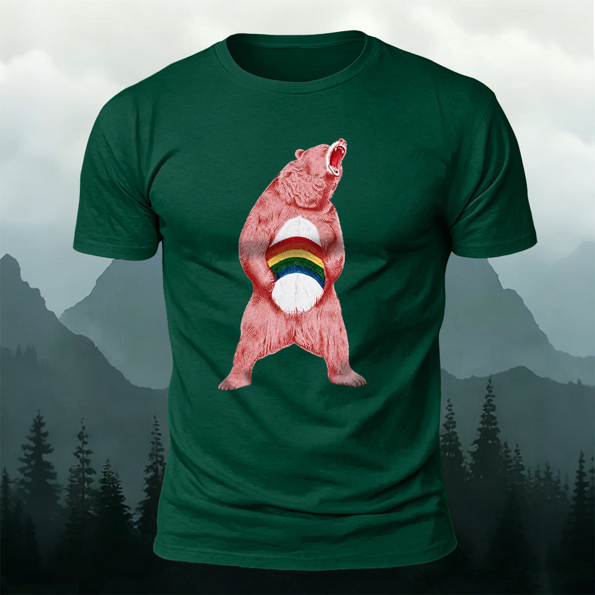 ピンクベア ファン プレミアムコットン カジュアルTシャツ