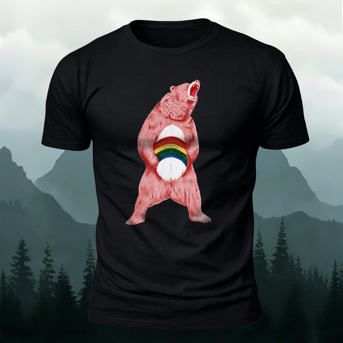 ピンクベア ファン プレミアムコットン カジュアルTシャツ