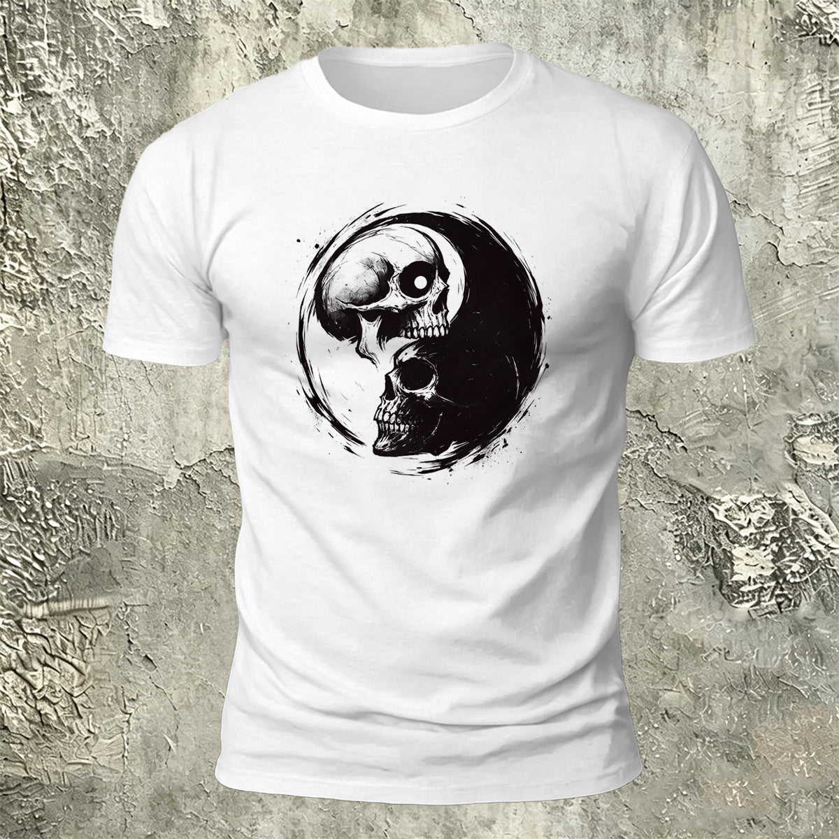 Yin Yang Skulls Premium Cotton Graphic Tee