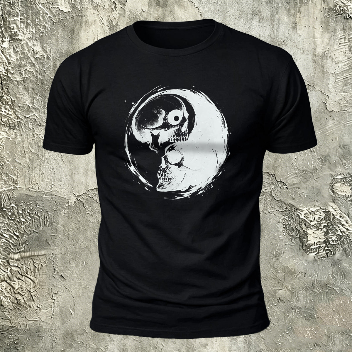 Yin Yang Skulls Premium Cotton Graphic Tee
