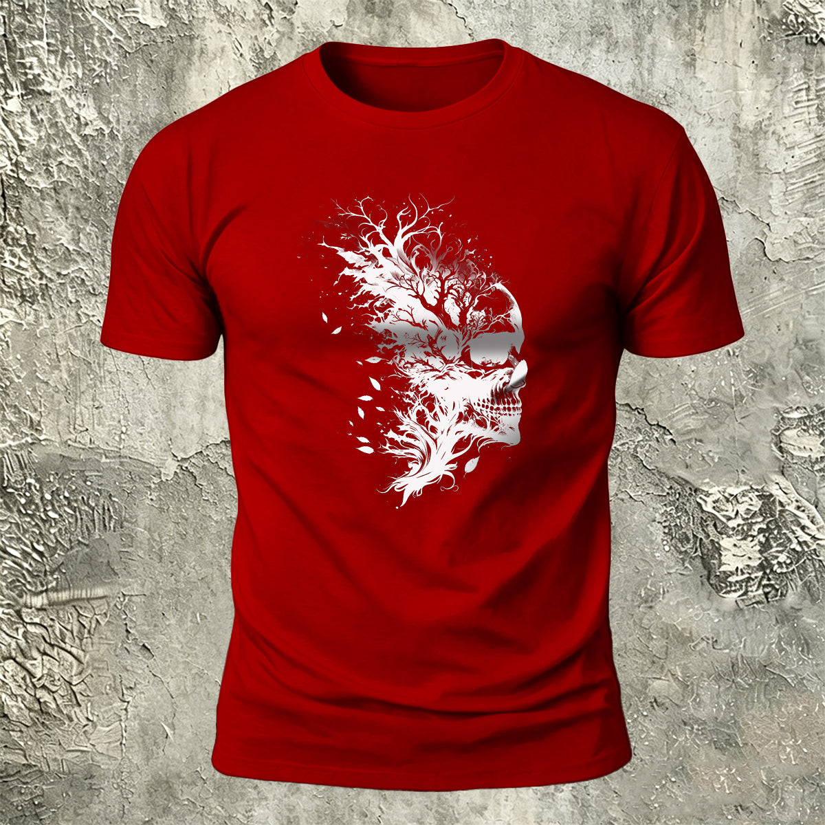 Dark Forest Skull Premium Cotton Casual T-Shirt