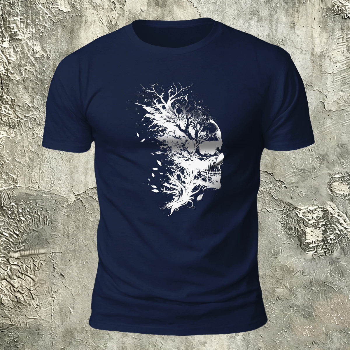 Dark Forest Skull Premium Cotton Casual T-Shirt