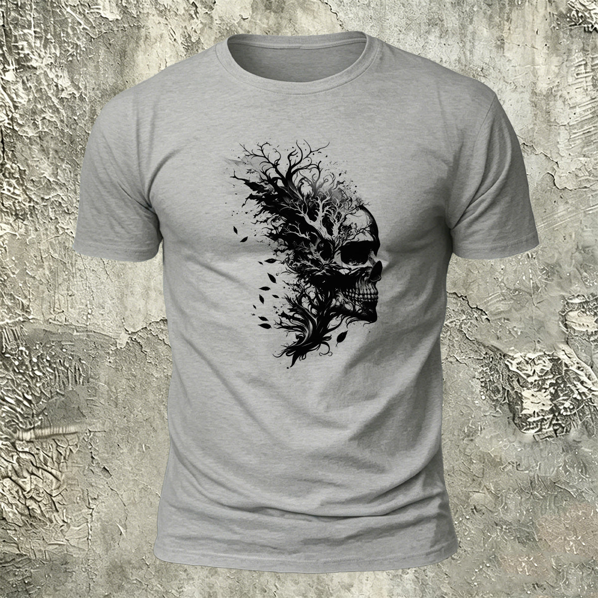 Dark Forest Skull Premium Cotton Casual T-Shirt