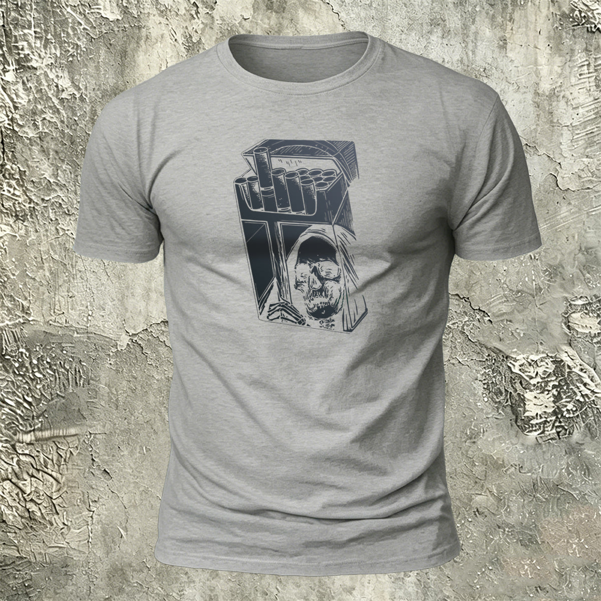 Skull Cigarette Box Premium Cotton Casual Tee