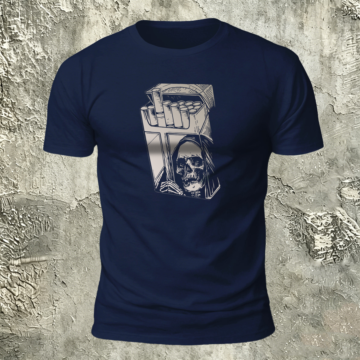 Skull Cigarette Box Premium Cotton Casual Tee