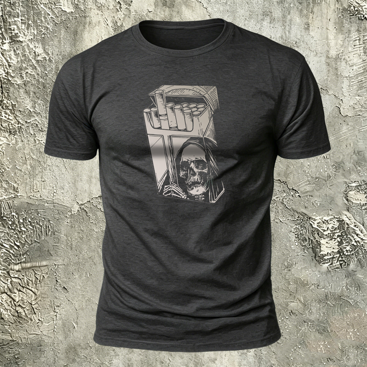 Skull Cigarette Box Premium Cotton Casual Tee