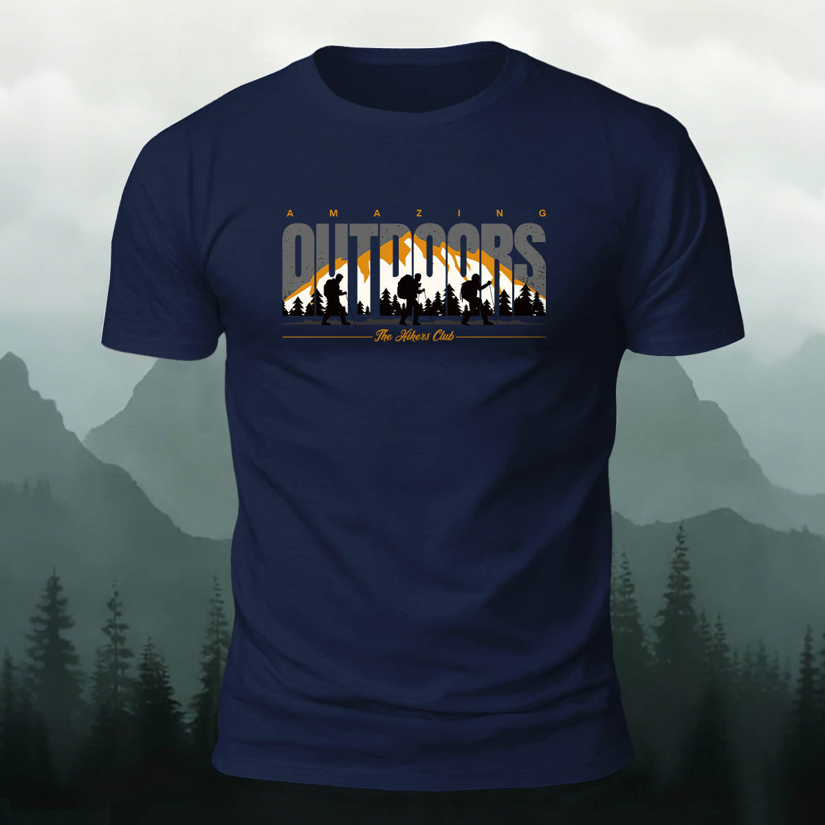 Mountain Hiker Silhouette Premium Cotton T-Shirt
