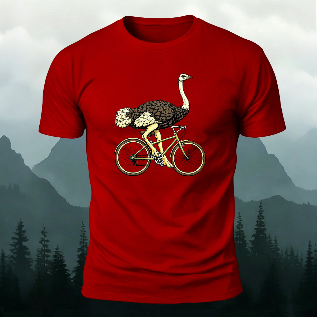 Novelty Animal Bicycle Premium Cotton Casual Tee