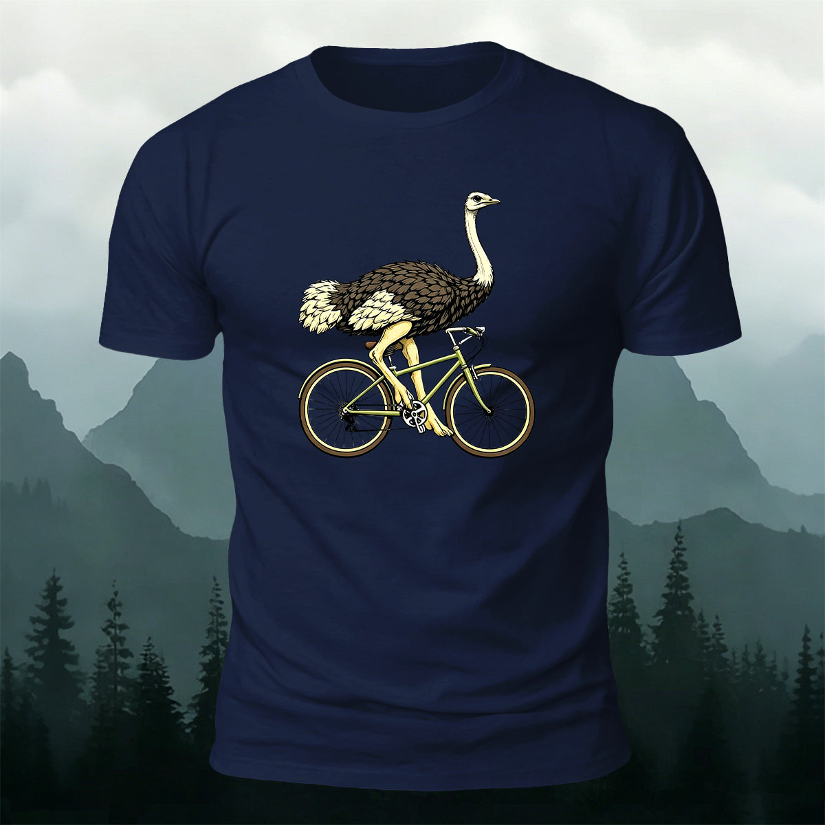 Novelty Animal Bicycle Premium Cotton Casual Tee