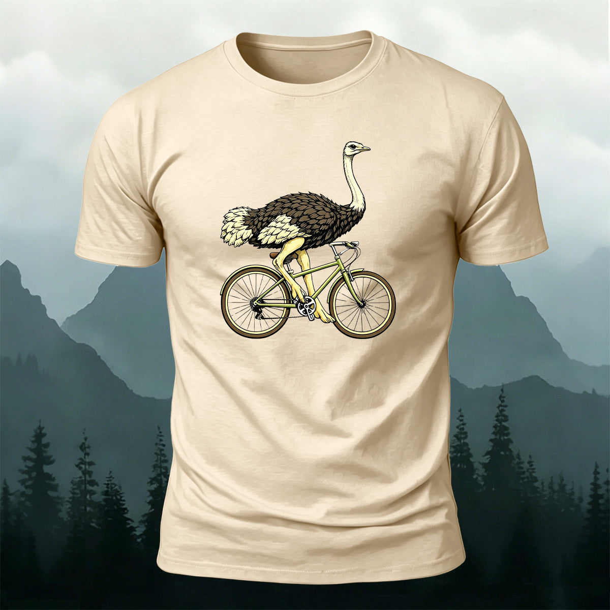 Novelty Animal Bicycle Premium Cotton Casual Tee