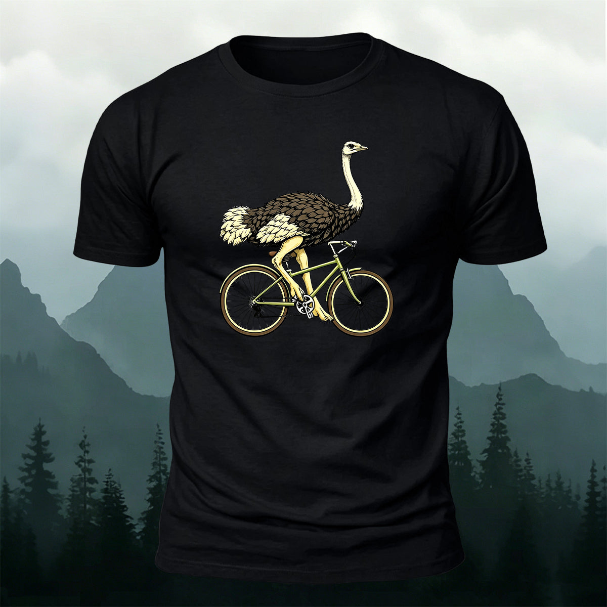 Novelty Animal Bicycle Premium Cotton Casual Tee