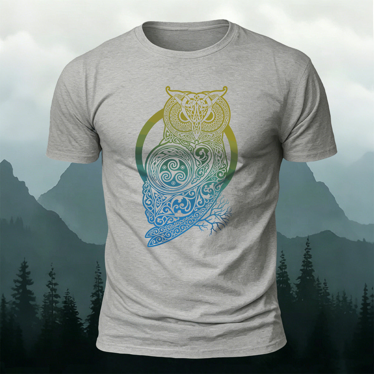 Viking Owl Totem Premium Cotton Caasual T-Shirt