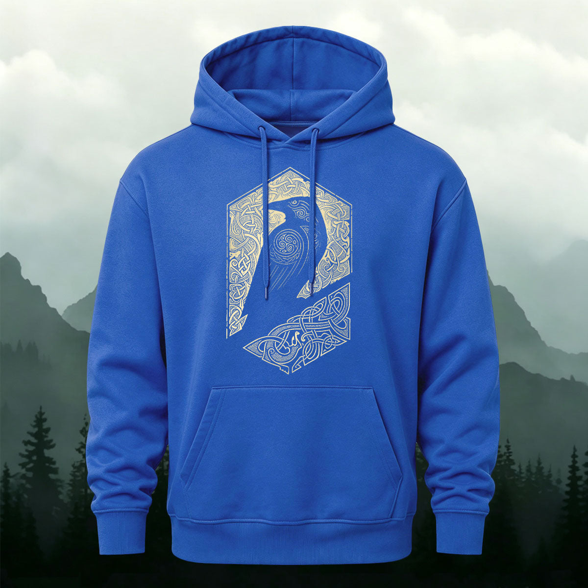 Vintage Viking Mythology Raven Totem Casual Hoodie