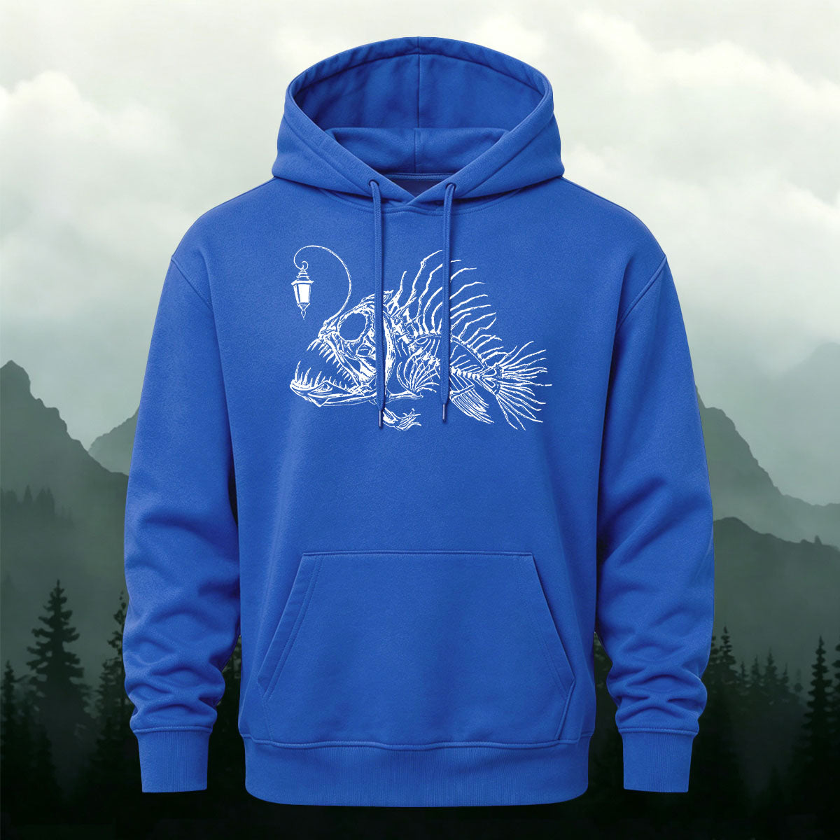 Dark Anglerfish Skeleton Casual Heavyweight Hoodie