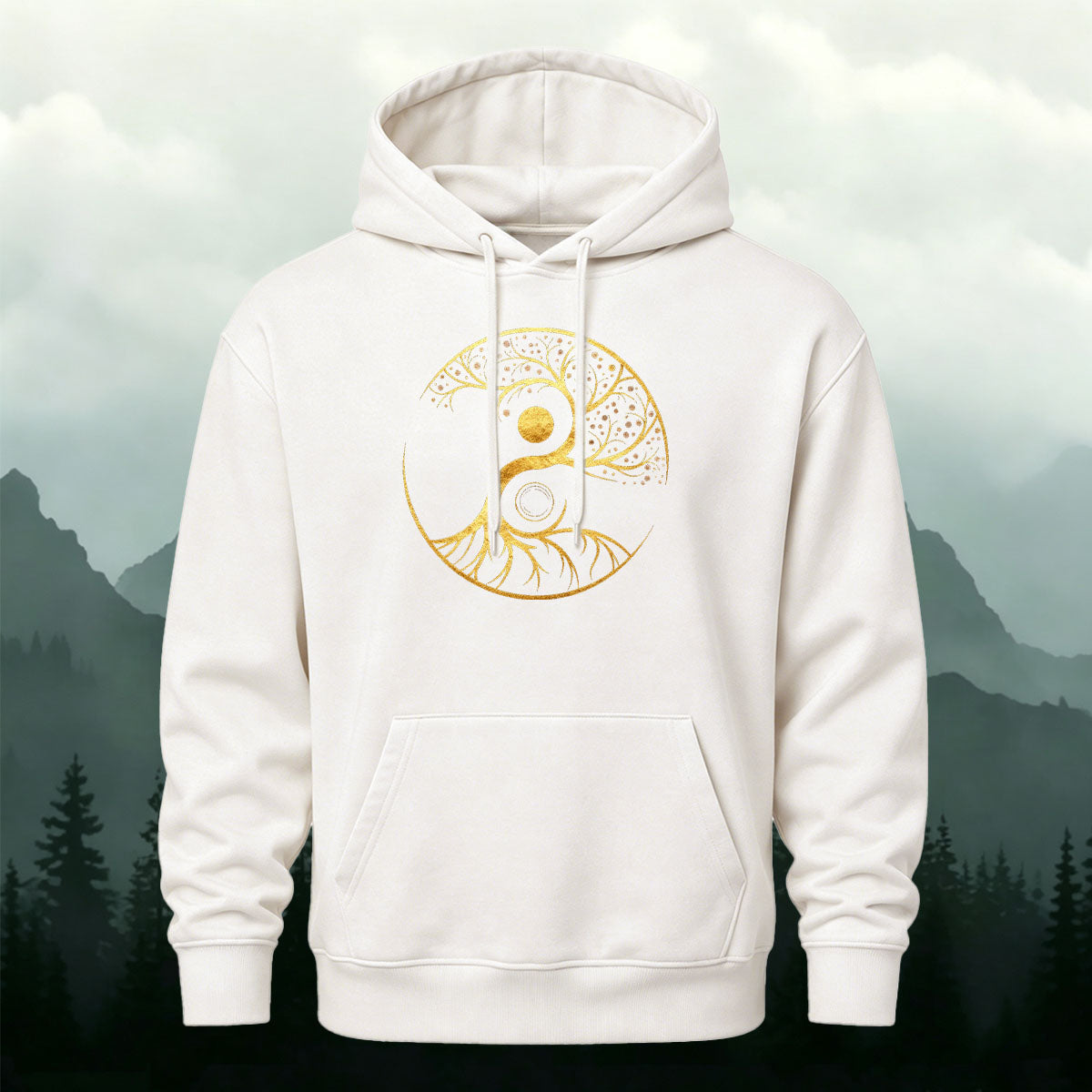 Yin Yang Tree of Life Totem Heavyweight Hoodie