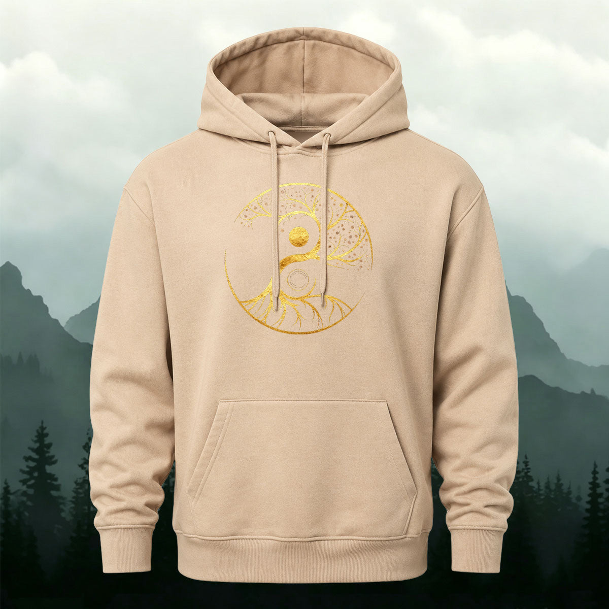Yin Yang Tree of Life Totem Heavyweight Hoodie