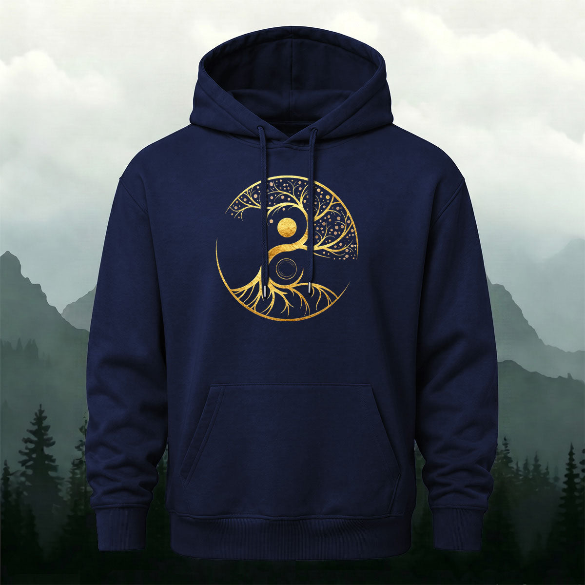 Yin Yang Tree of Life Totem Heavyweight Hoodie