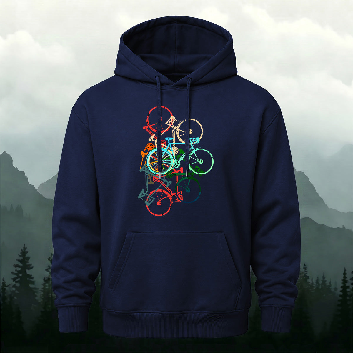 Colorful Bicycle Art Outdoor Casual Hoodie
