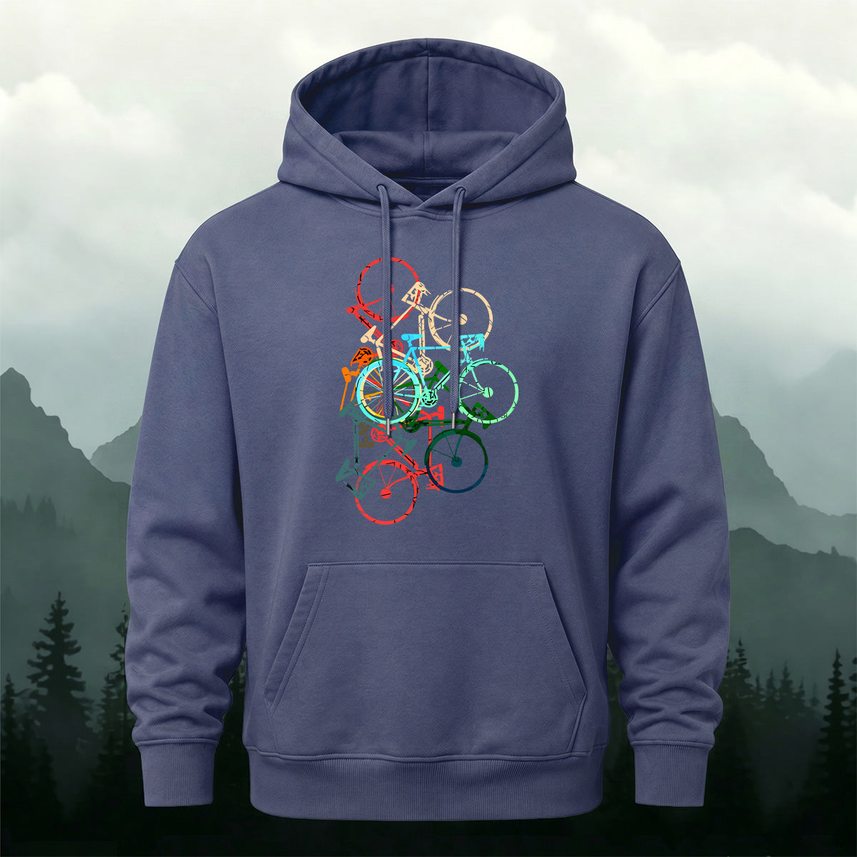 Colorful Bicycle Art Outdoor Casual Hoodie