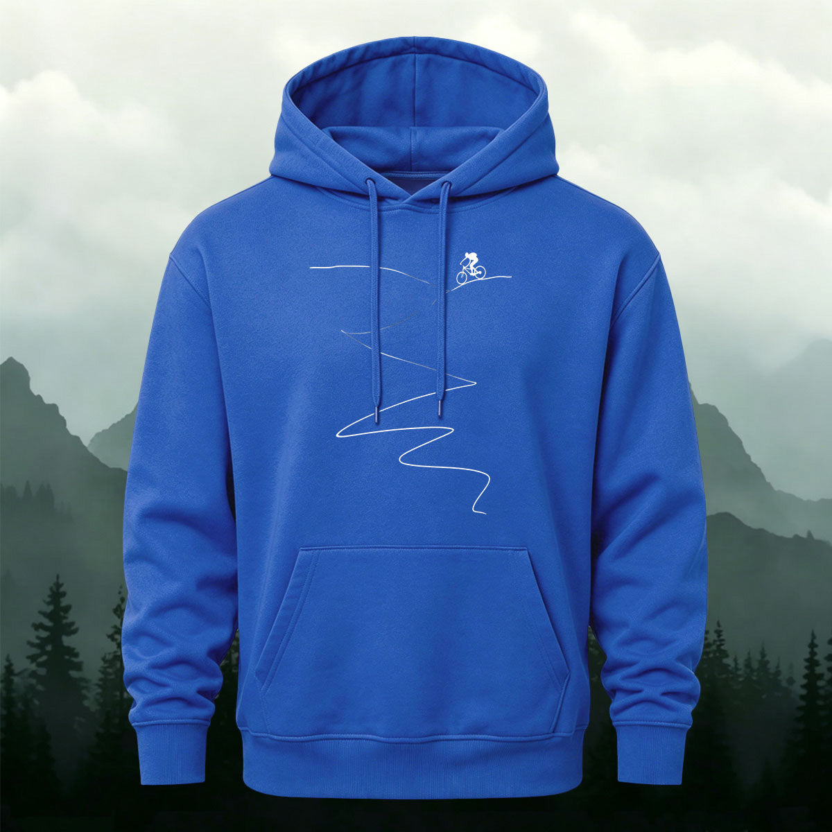 MTB Rider Line Art Minimal Casual Hoodie