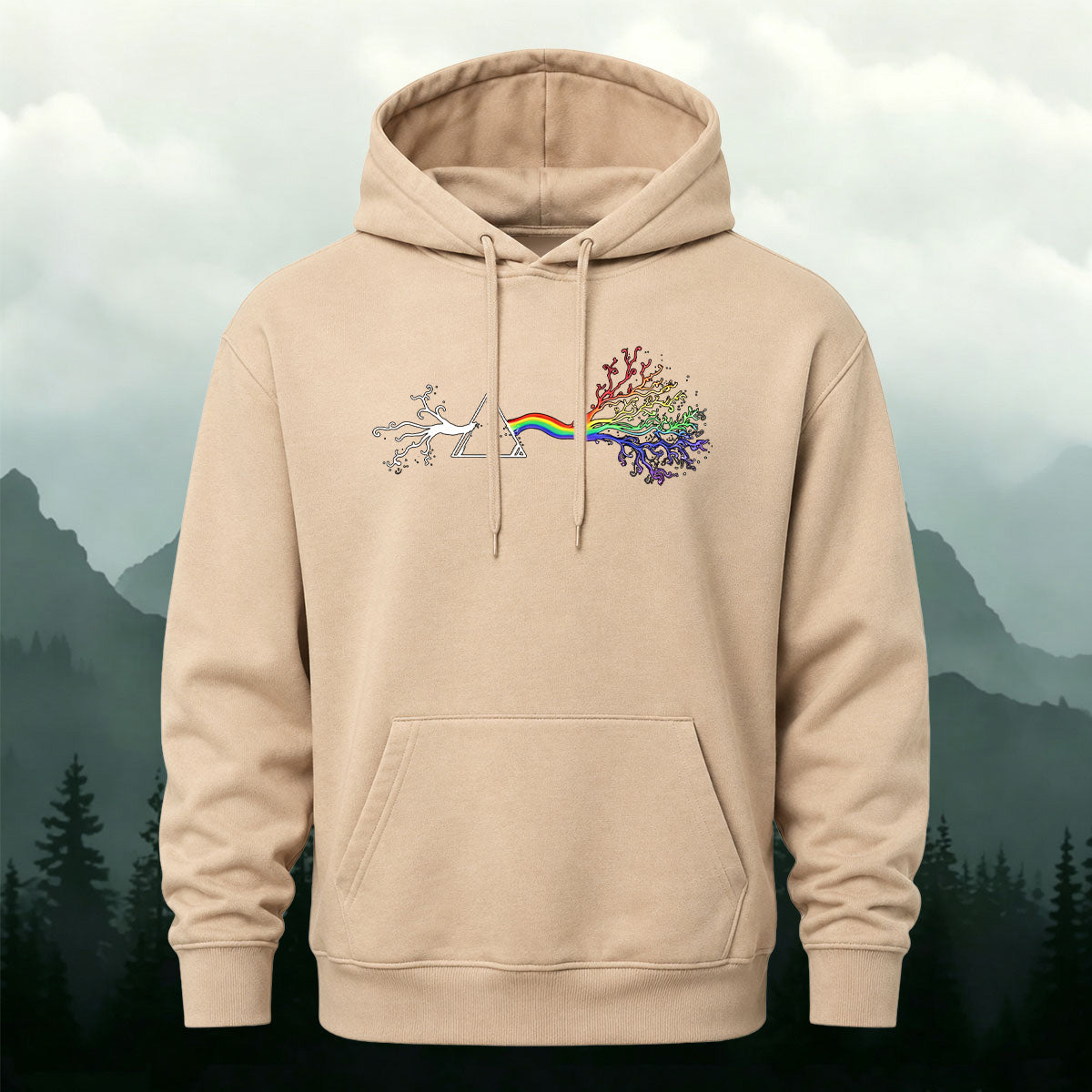Rainbow Neuron Brain Art Graphic Casual Hoodie