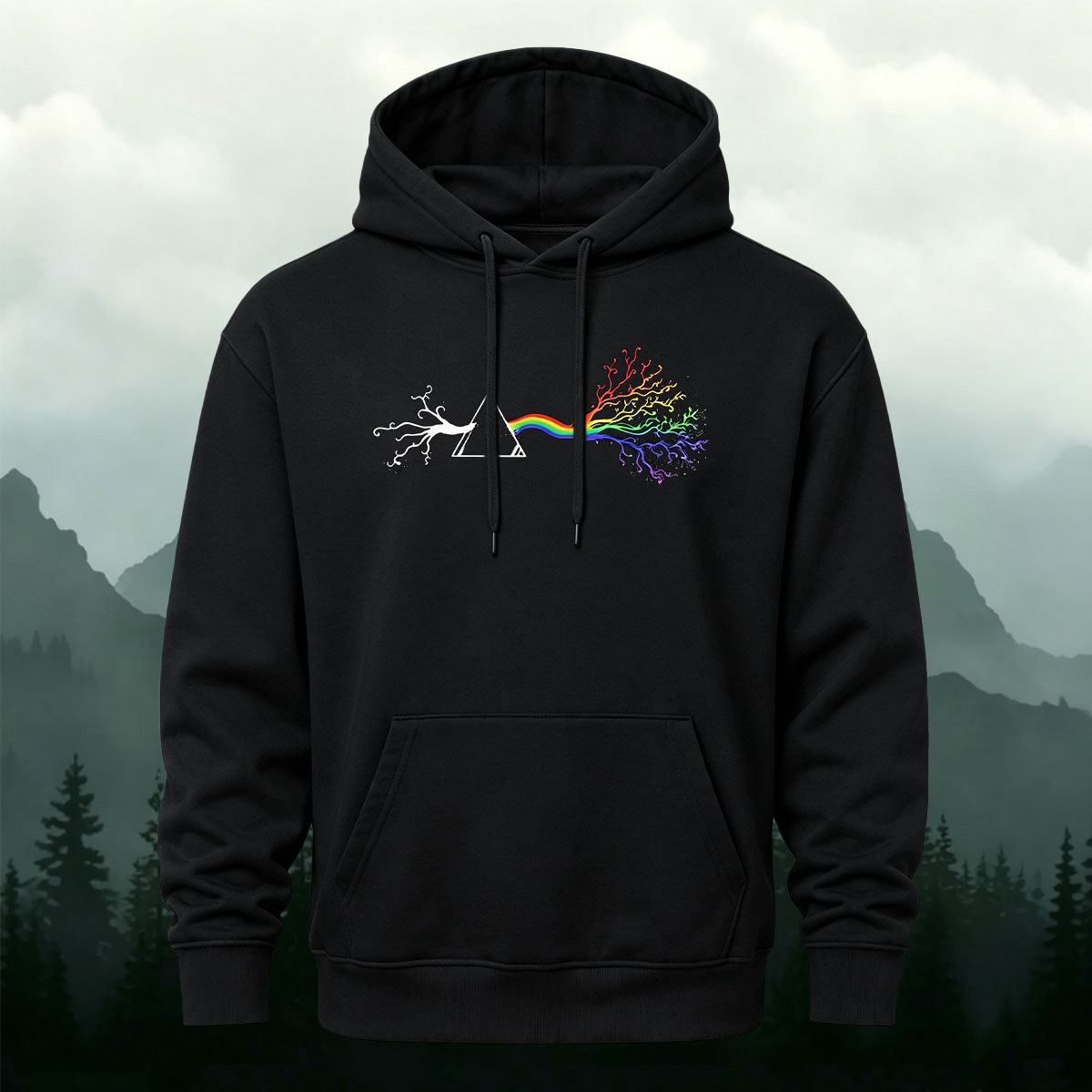 Rainbow Neuron Brain Art Graphic Casual Hoodie