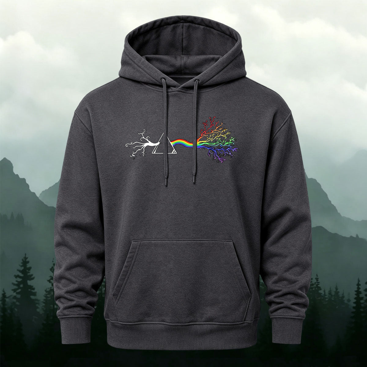 Rainbow Neuron Brain Art Graphic Casual Hoodie