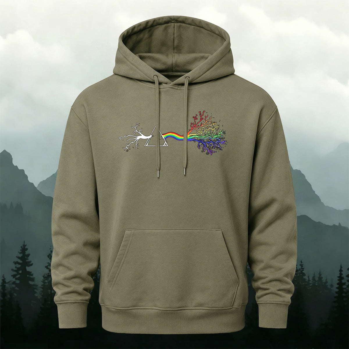 Rainbow Neuron Brain Art Graphic Casual Hoodie