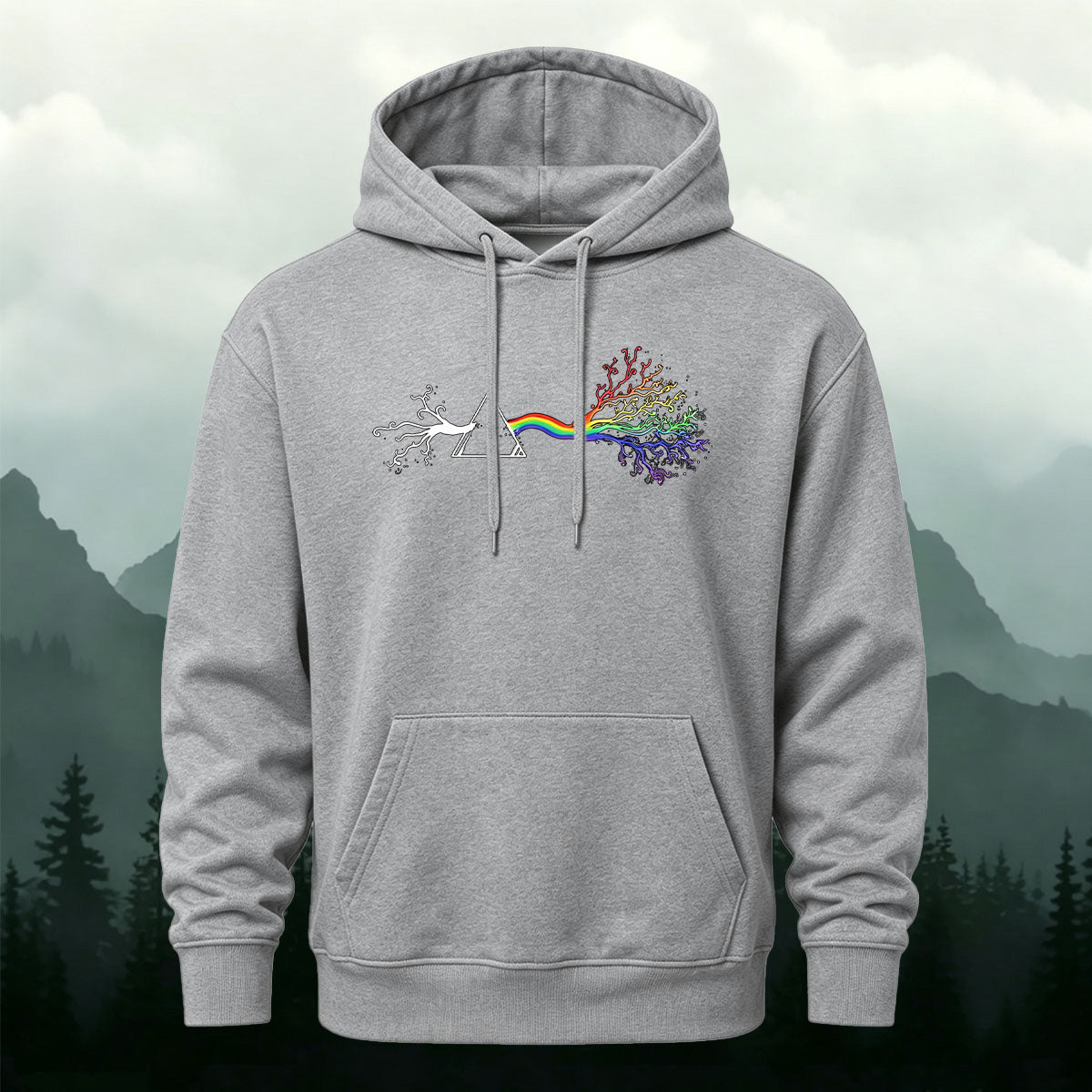Rainbow Neuron Brain Art Graphic Casual Hoodie