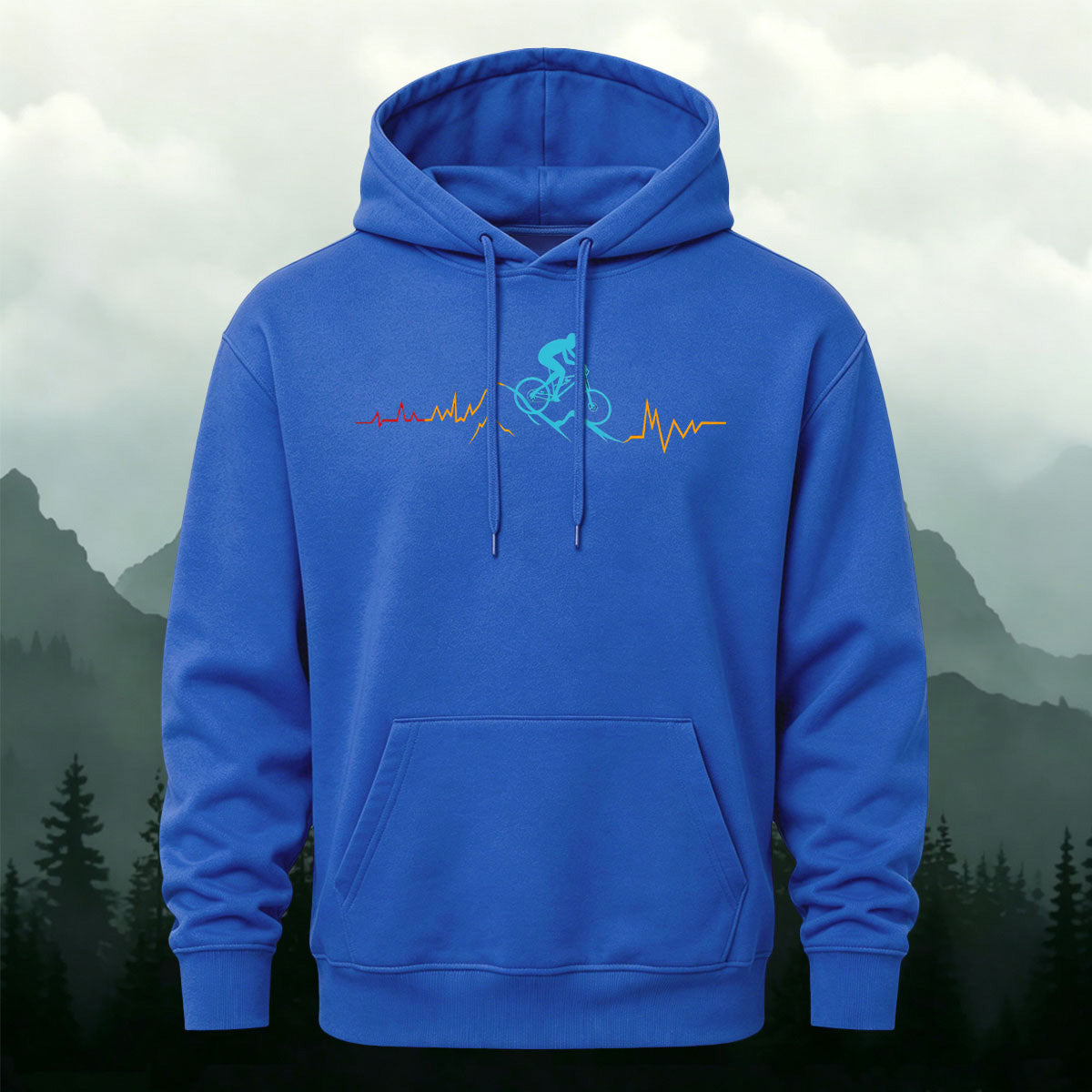 MTB Rider Heart Line Creative Casual Hoodie