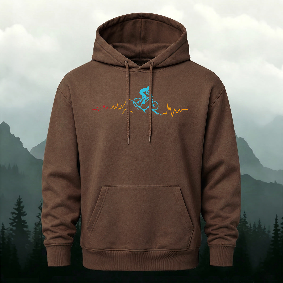 MTB Rider Heart Line Creative Casual Hoodie