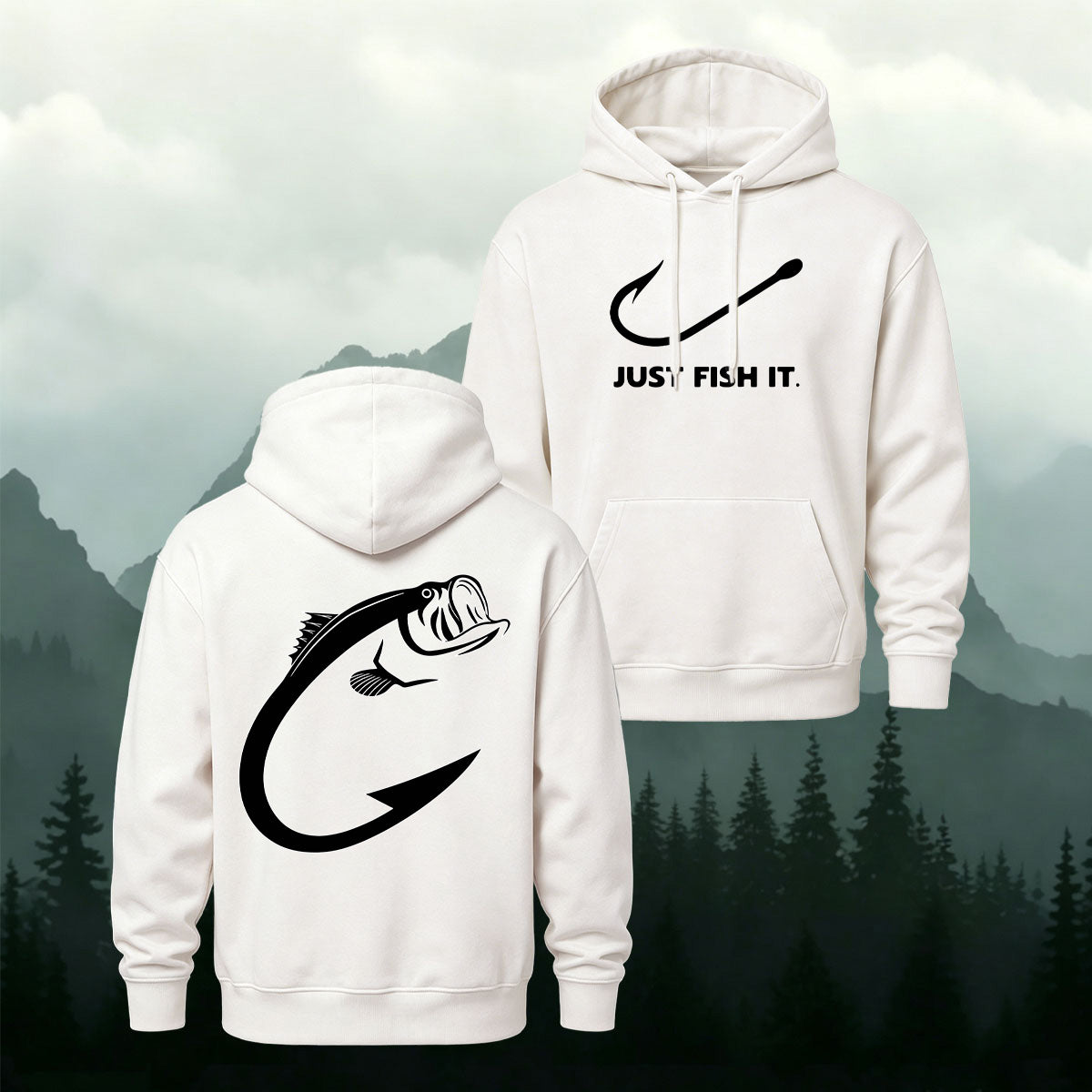 Angler Just Fish It Slogan Heavyweight Hoodie