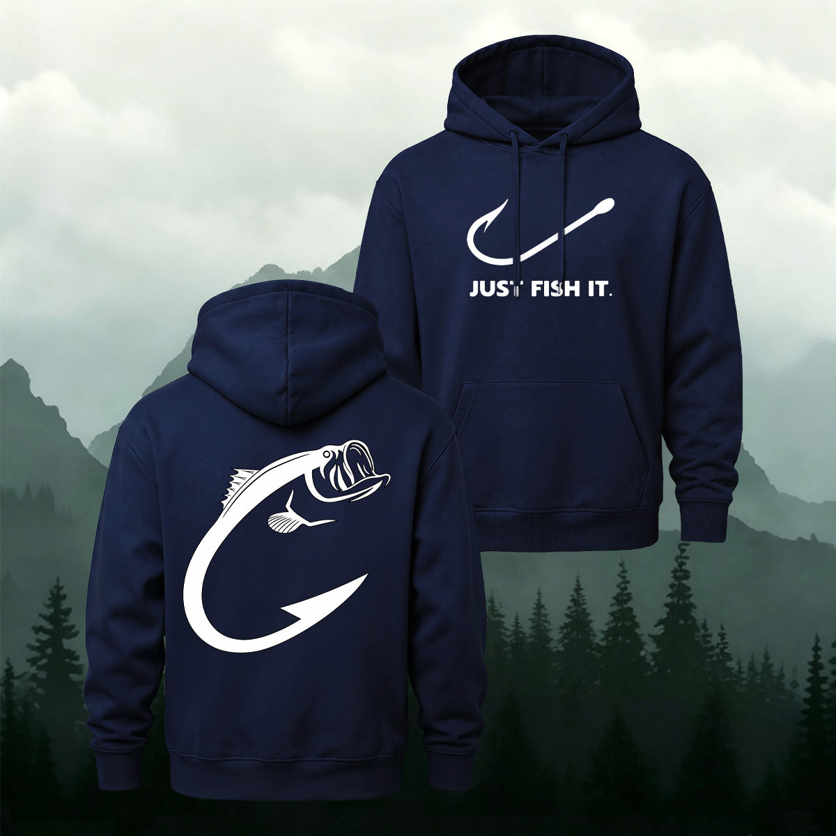 Angler Just Fish It Slogan Heavyweight Hoodie