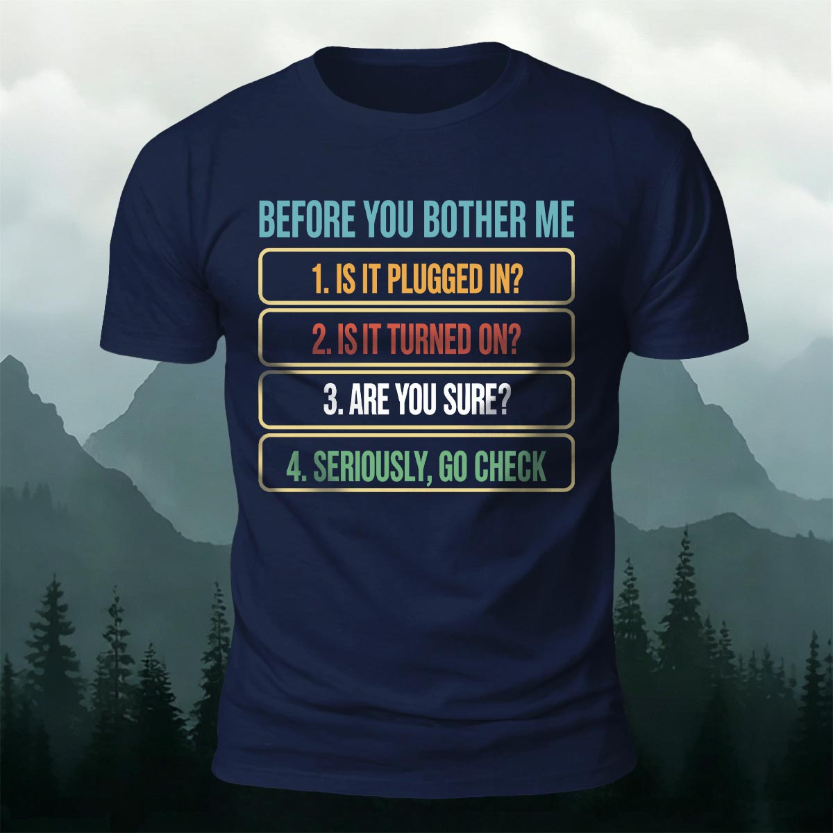 面白いITサポートチェックリスト カジュアルコットンTシャツ