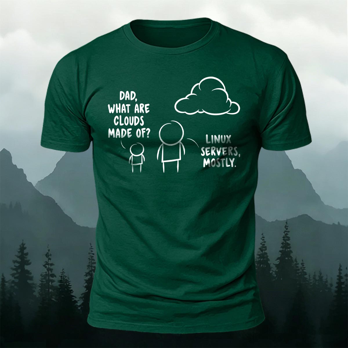 IT Joke Cloud Servers Premium Cotton Casual Tee