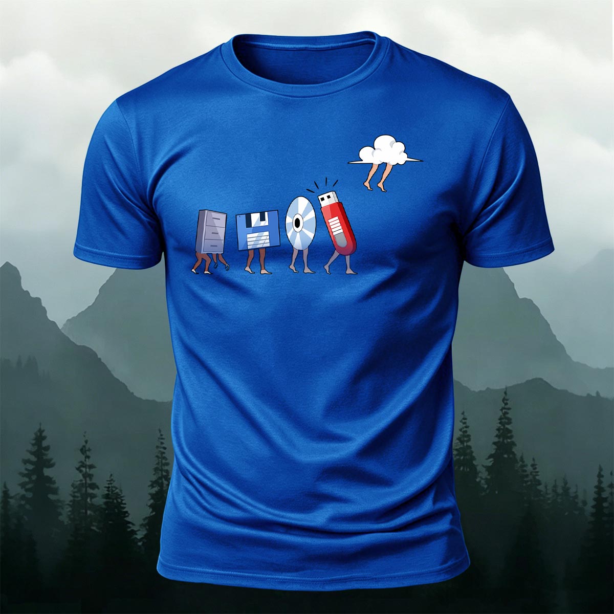 Retro Computer Storage Devices Premium Cotton Tee