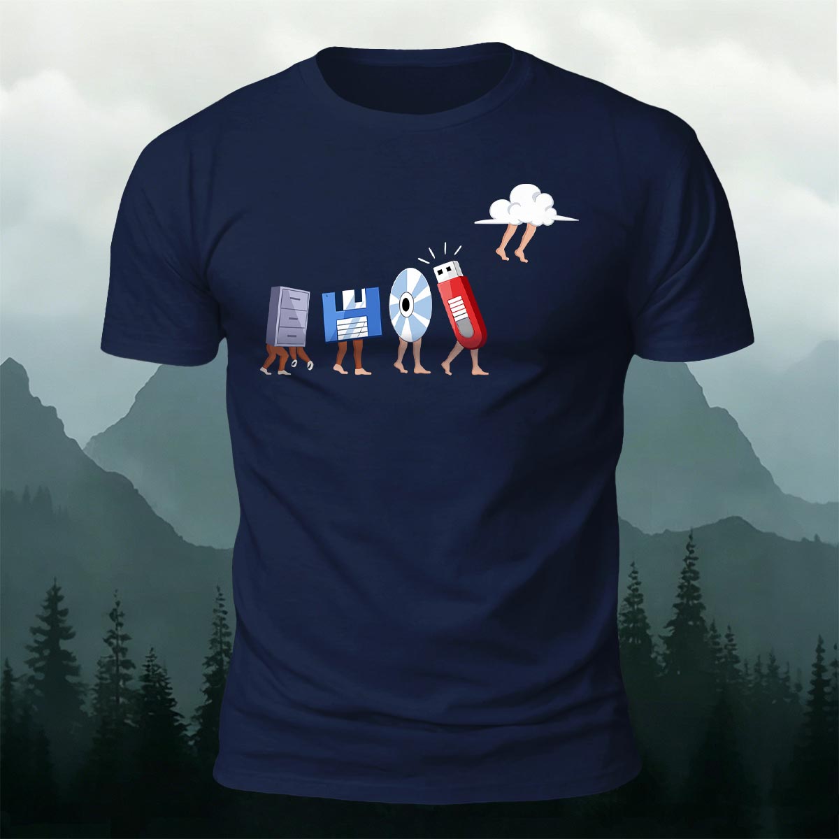 Retro Computer Storage Devices Premium Cotton Tee
