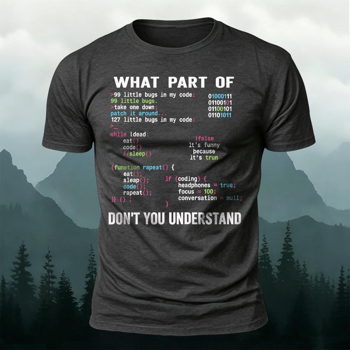 Funny Coder Bug Premium Cotton Casual Tee