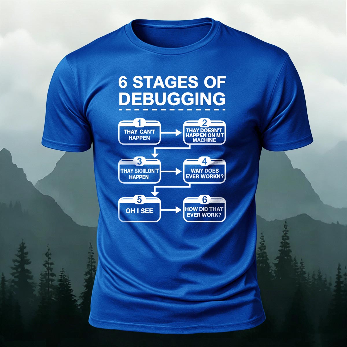 Funny Debugging Process Coder Casual Cotton Tee