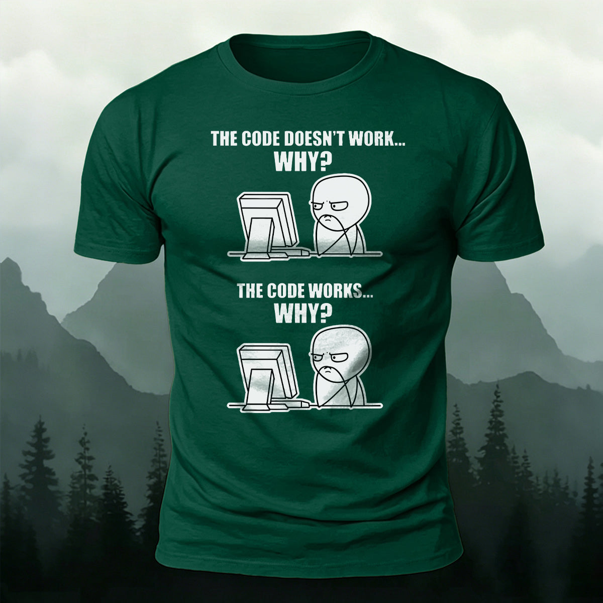 Developer Confused Coding Joke Premium Cotton Tee