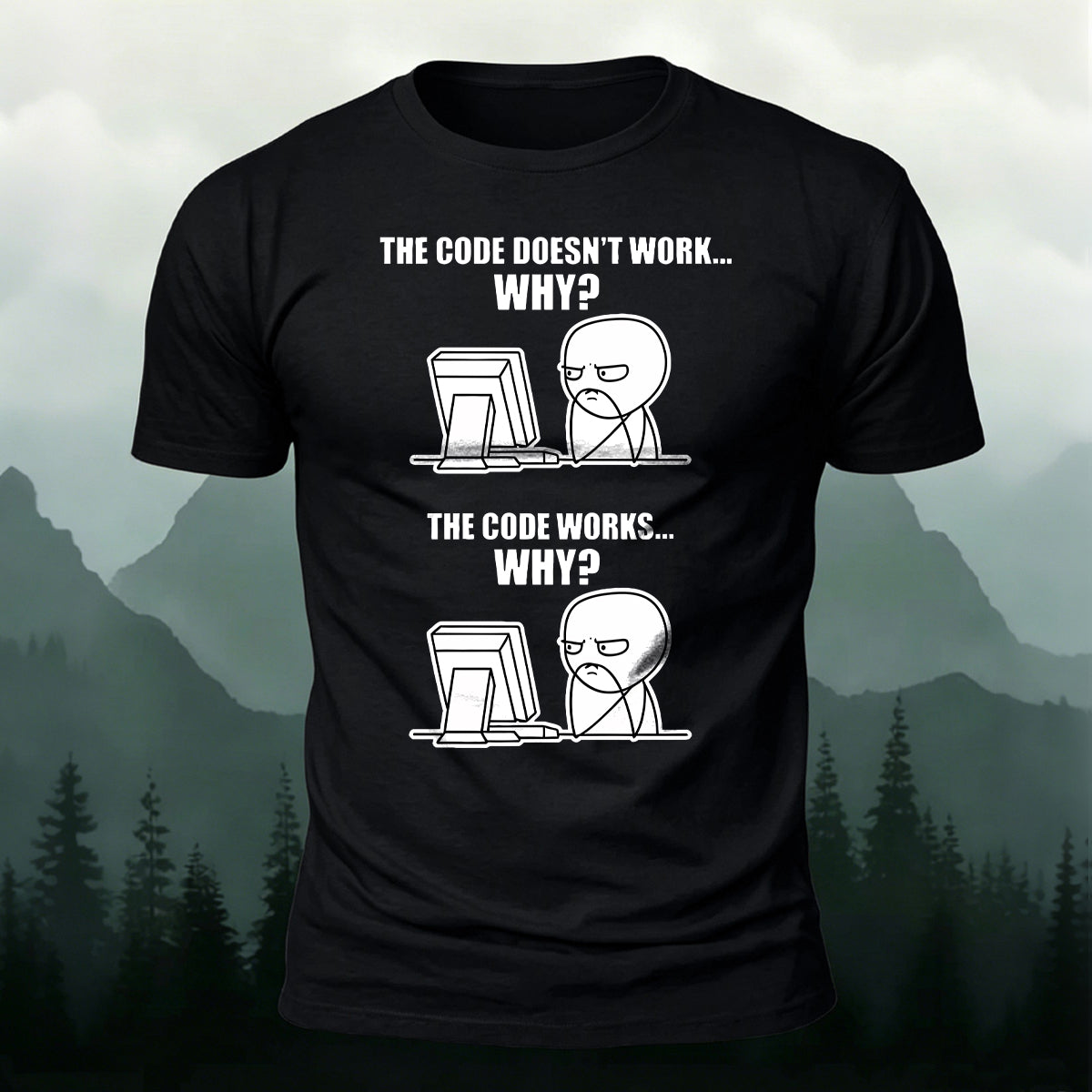 Developer Confused Coding Joke Premium Cotton Tee