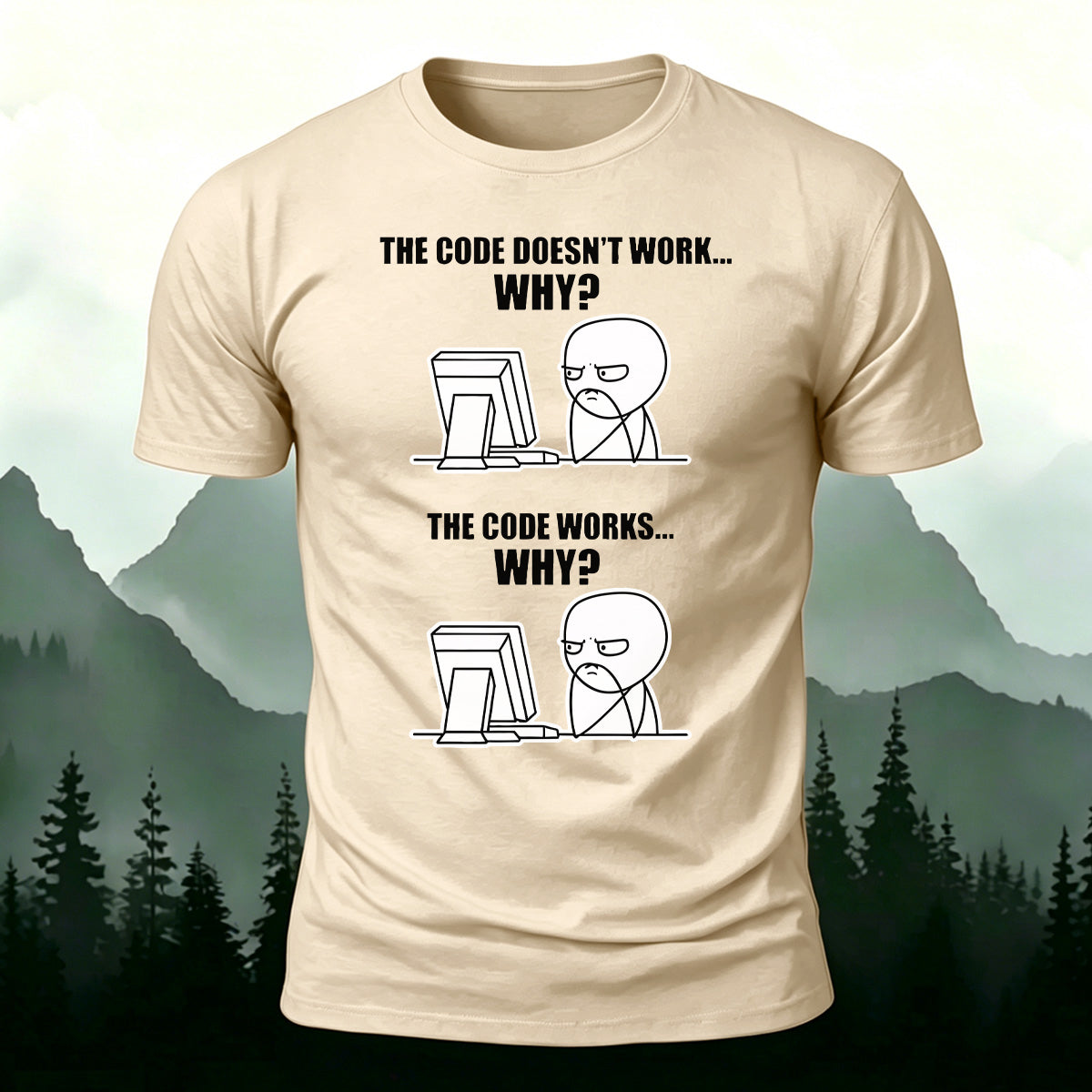 Developer Confused Coding Joke Premium Cotton Tee